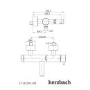 Herzbach DESIGN iX Wannenfüll- und Brausebatterie Aufputz Edelstahl