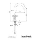 Herzbach STILO Waschtisch-Einlochbatterie ohne Ablaufgarnitur