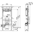 TECElux WC-Modul Bh 1120mm Modul 200 höhenverstellbar