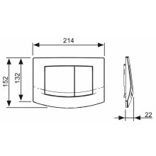 TECEambia WC-Betätigungsplatte für Zweimengentechnik chrom matt