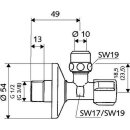 Schell Eckventil 1/2" selbstdichtend DVGW